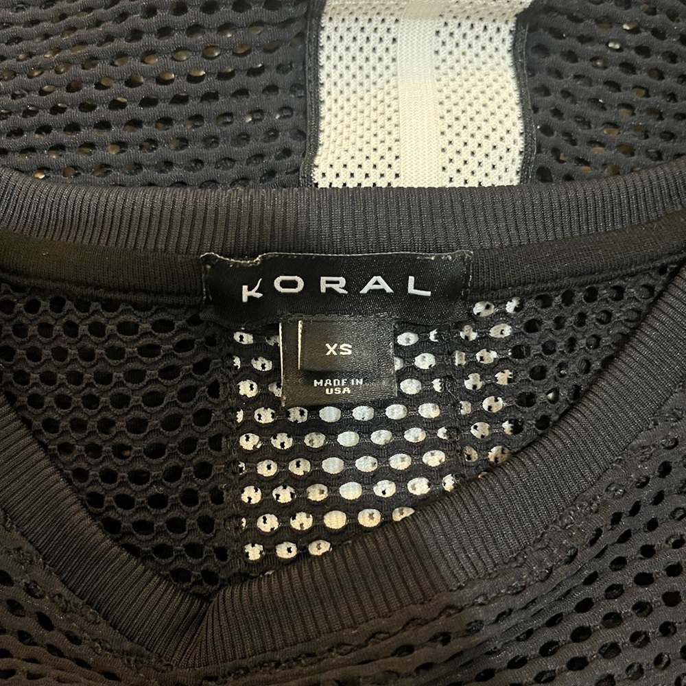 Koral Open Mesh Crop Crop Top in Black - Picture 7 of 8